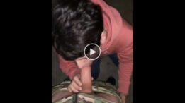 Sucking a Huge Dick from a Soldier