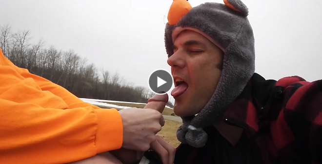 Almost caught sucking dick in public