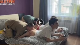 Stepfather fucks stepson and his friends after class