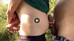 Public outdoor risky fuck, cumshot coming