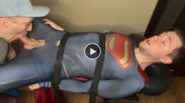 Tied Superman Cumshot Twink