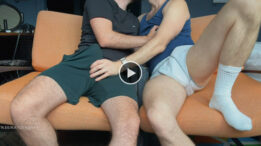 Hung friends jerk each other off