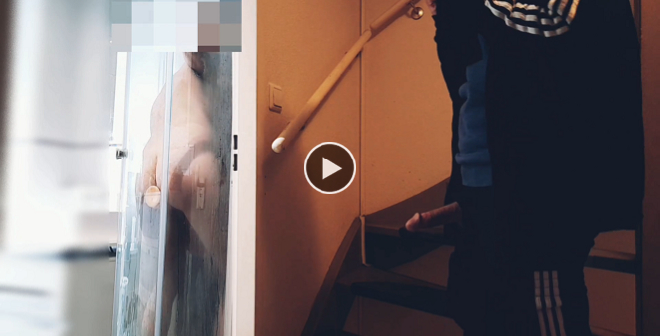 straight roommate caught secretly jerk off while hot guy fuck himself under shower